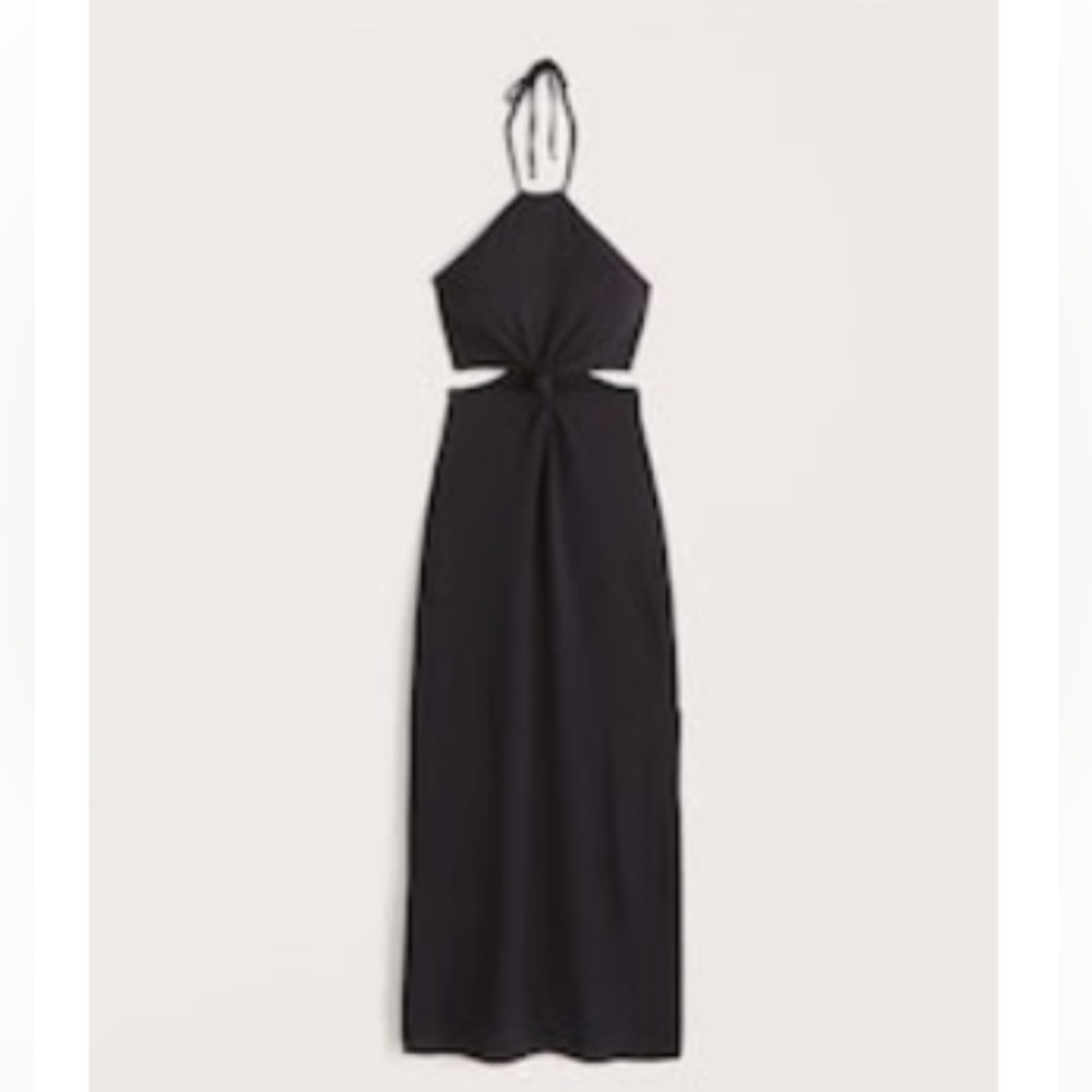 Abercrombie Black Halter Maxi Dress